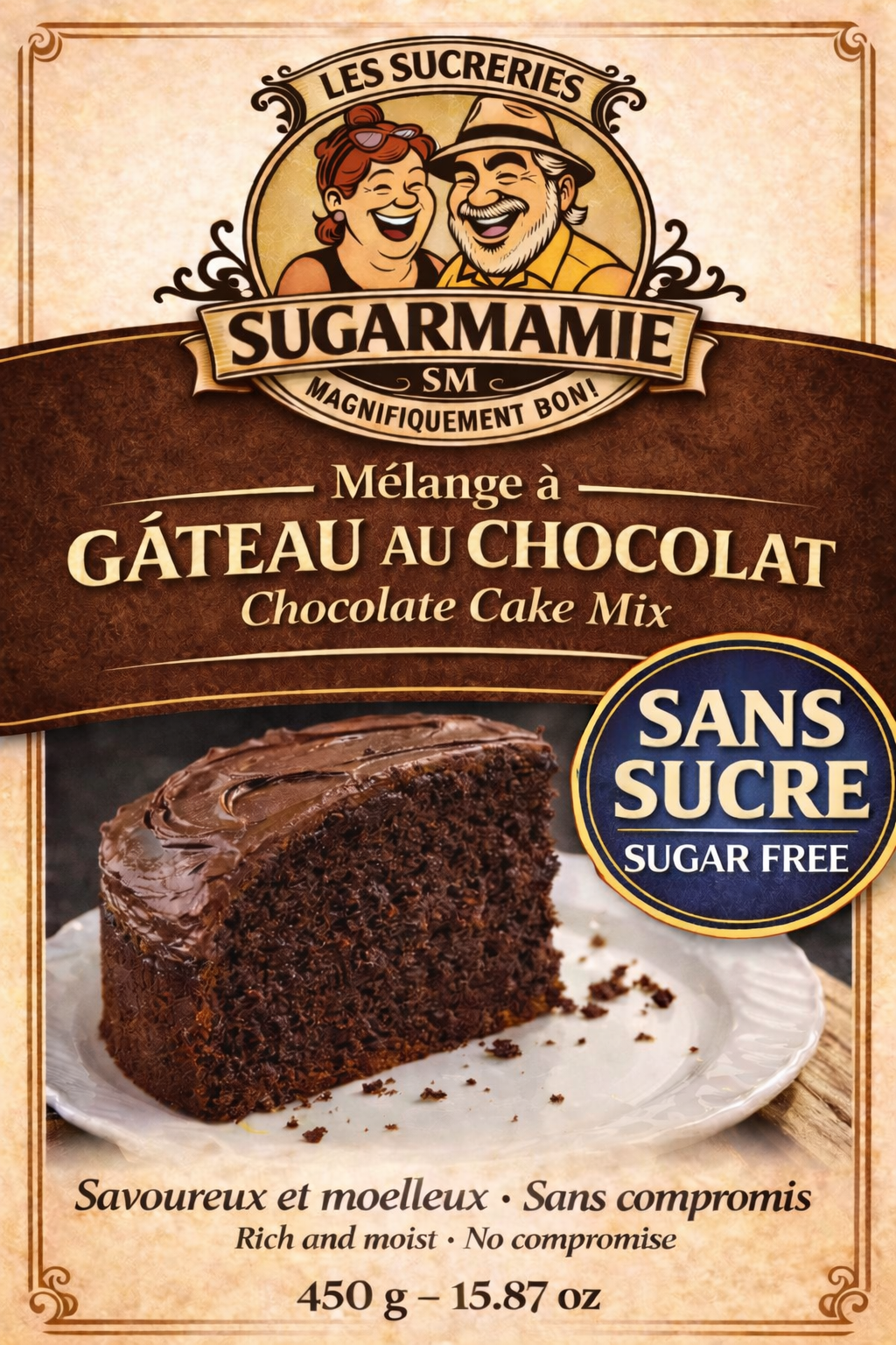 Mélange à gâteau chocolat sans sucre
