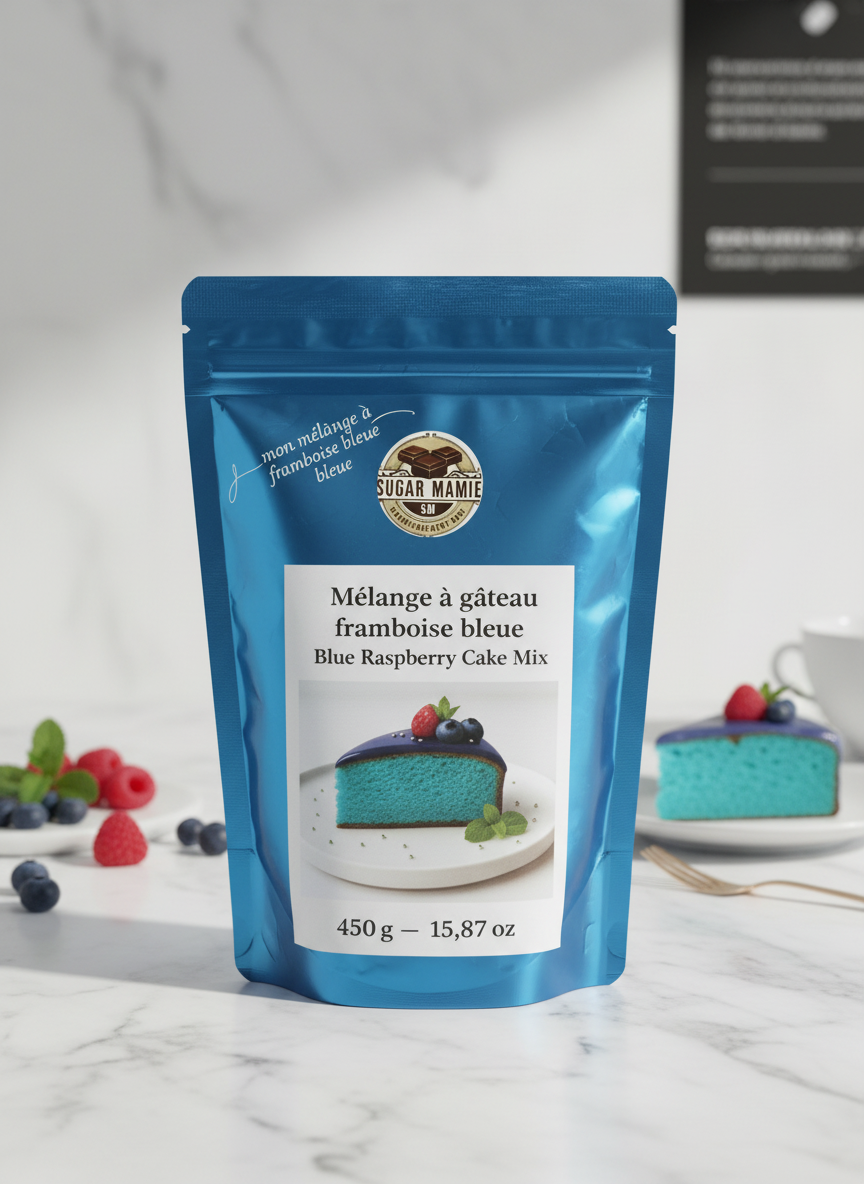 Mélange à gâteau framboise bleue