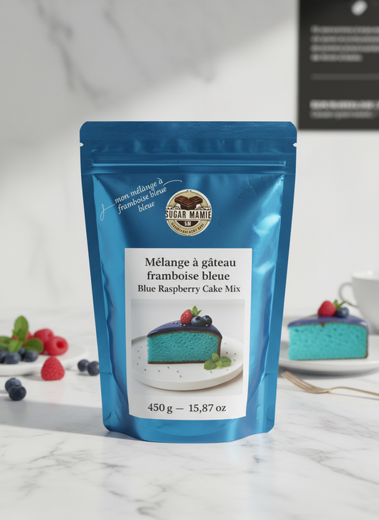 Mélange à gâteau framboise bleue