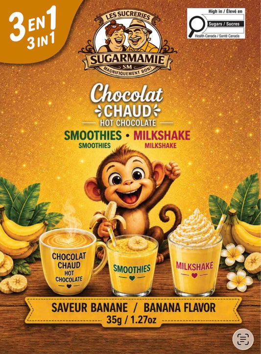 3 en 1 Chocolat chaud / smoothies/ milkshake à la banane / Banana Hot Chocolate