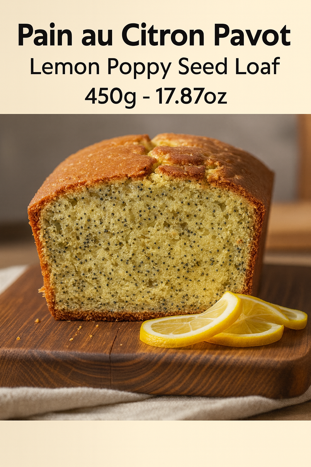 Mélange gâteau citron pavot 454g/ Lemon poppy seed cake mix 454g